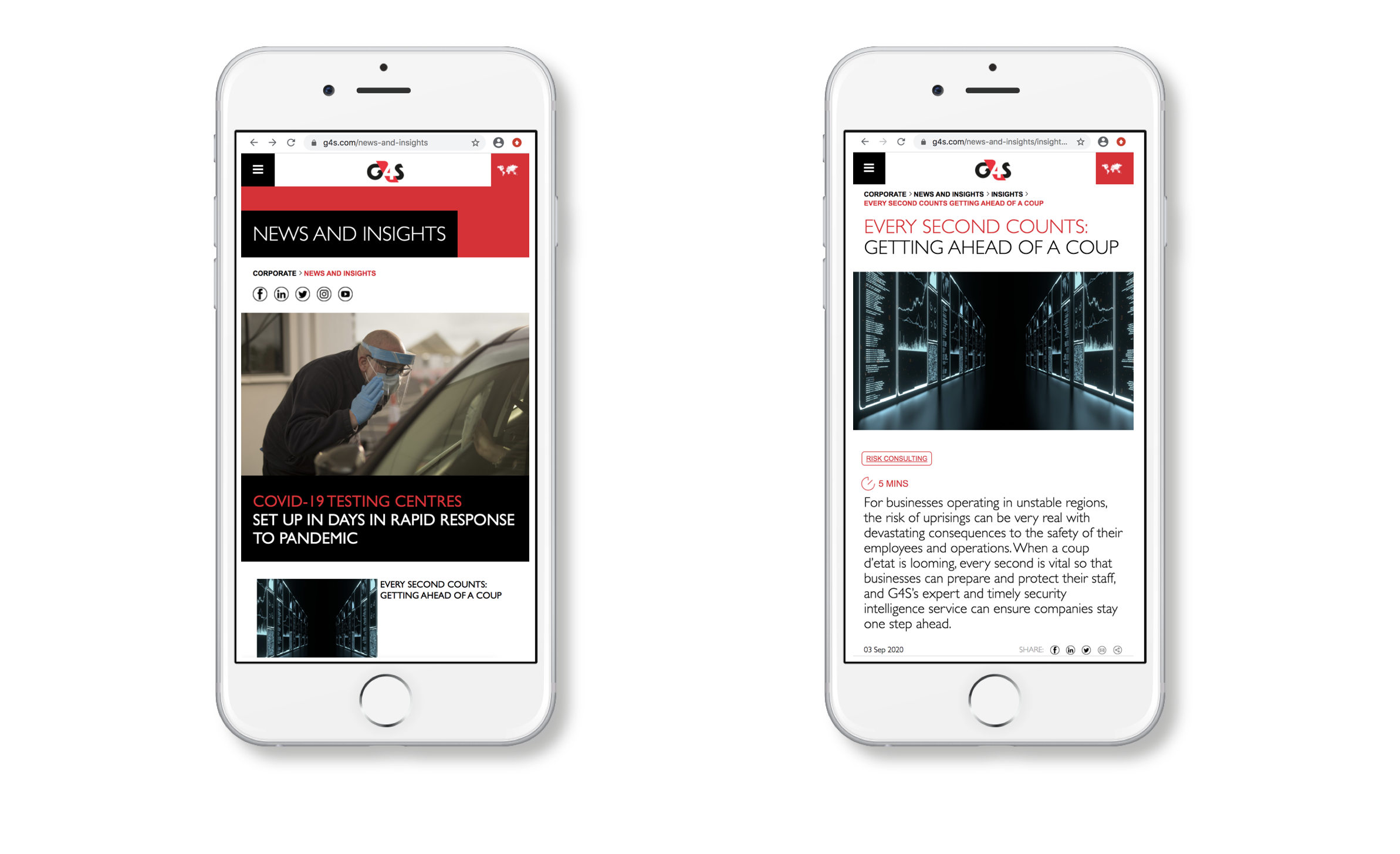 G4S Mobile view design